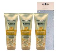 3X Balsamo Intensivo 3 Minute Miracle 220 ml, con Active Nutri-Plex, Disponibile In Diverse Varietà + Fascia Per Capelli (Colori Assortiti) (RIGENERA E PROTEGGE (3 Unità+Fascia))
