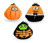 3x Bambola di Peluche Pou. Giocattolo di Peluche Pou Travestito. Bambola Kawaii Pou per Bambini di Tutte le Età. Carino Pou Peluche. Alien Pou di Peluche.Pack Pou Gentiluomo, Scheletro e Zucca