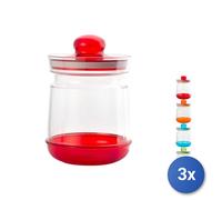 3x Barattoli Barocco Grande 33 con tappo colori assortiti Cosmoplast