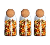 3X Barattolo di Vetro nel Sughero da 500 Ml con Coperchio Bott4251