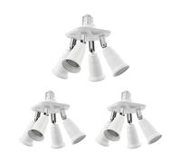 3x base E27 adattatore splitter a 4 vie bianco