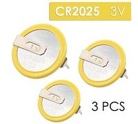 3x Batteria Bios Gialla Cr2025 Toshiba Ibm Lenovo Packard Bell Cmos Time_