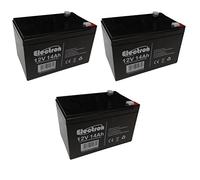 3x Batteria ricaricabile al piombo 36V 12V 14Ah adatta per UPS allarmi solare, trazione elettrica monopattini bici max 250W