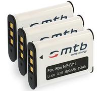 3x Batterie NP-BY1 NPBY1 compatibile con Sony HD Action Cam Mini AZ1 con Wi-Fi/HDR-AZ1 (KIT), HDR-AZ1VR
