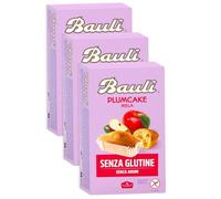 3X BauIi Plumcake alla Mela Candita Senza Glutine (Gluten Free) 4 Monoporzioni 132g