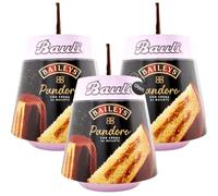 3X Bauli Pandoro Baileys Soffice Specialità con Crema al Liquore Baiyles e Cacao Zuccherato 750g con Portachiavi CAIYA® [3 Pandori]