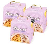 3X Bauli Panettone di Verona con Uvetta e Glassa con Mandorle, Senza Canditi 1kg (2023) con Portachiavi CAIYA® [2 Panettoni]