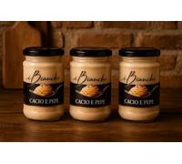 3x Berni Salsa Cacio e Pepe 190g - Condimento Cremoso con Pecorino e Pepe Nero
