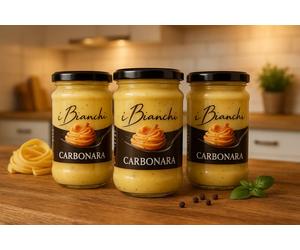 3x Berni Salsa Carbonara 190g - Condimento Pronto con Uova, Pancetta e Formaggio