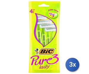 3x Bic Radi E Getta Lady 4 Pezzi Pure 3 Lame