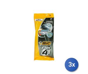 3x Bic Rasoi Radi E Getta Flex confezione da 4 Pezzi con 4 Lame