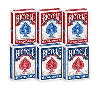 3x BICYCLE Standard Rider Posteriore 2-Deck Confezioni (6 Mazzi Red & Blu)