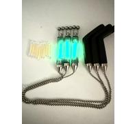 3x Blu Avvisatori di Abboccata Luminoso Indicatore Allarme di Morso con Catena