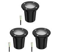 3x BOLI lampada da incasso a pavimento per esterni IP67 nero rotonda 108mm Ø 1x [EEK: F]