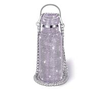 3X(Borraccia Termica Portatile con Strass Glitterati In Acciaio Inossidabil5542