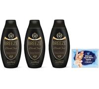 3x BREEZE BlackOud Doccia Shampoo e Bagnoschiuma,deterge efficacemente corpo e capelli 400ml + 1 Busta di Talco Felce Azzurra in omaggio da 100g