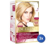 3x Bundle L’Oréal Paris Excellence Crème Biondo Chiarissimo 9