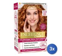 3x Bundle L’Oréal Paris Excellence Crème Biondo Ramato Dorato 7.43