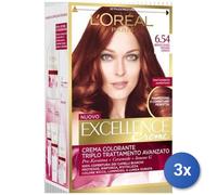 3x Bundle L’Oréal Paris Excellence Crème Biondo Scuro Mogano Ramato 6.54