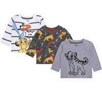 3X camicia a maniche lunghe per ragazzi The Lion King Disney, Multicolore, 12-18 Mesi