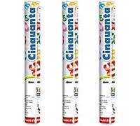 3X Cannone SPARACORIANDOLI 50 ANNI METAL - Tubo lancia coriandoli 30cm