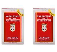 3x Carte da gioco Napoletane Qualità extra Dal Negro- regionali italiane, confezione da 3, colore: Rosso