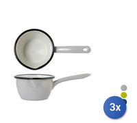 3x Casseruole smaltata con beccuccio e diametro di cm 12