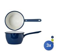3x Casseruole smaltata con beccuccio e diametro di cm 16