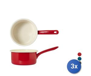 3x Casseruole smaltata con diametro di cm 14