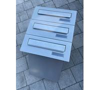 3x cassetta delle lettere da incasso argento NUOVA cassetta delle lettere a 3...