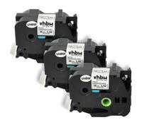 3x Cassetta per Brother P-Touch 550A 9200 9200DX 550 9200PC 3600 nero-bianco