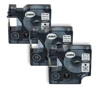 3x Cassetta per Dymo LabelManager 100 210D 120P 200 100 Plus 160 nero-bianco