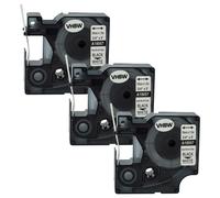 3x Cassetta per Dymo Rhino 4200 6000 5200 19mm nero-bianco
