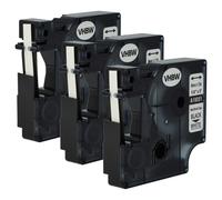 3x Cassetta per Dymo RhinoPro 6000 5000 3000 6mm nero-bianco