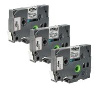 3x Cassetta sostituisce Brother TZE-231S nero-bianco