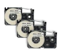 3x Cassetta sostituisce Casio XR-24WE1 XR-24WE nero-bianco