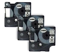 3x Cassetta sostituisce Dymo D1 53713 nero-bianco
