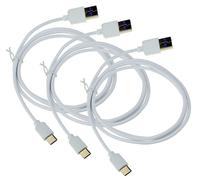 3X Cavi Dati USB Tipo C USB-C Di Ricarica In Bianco Per Gigaset GLX8