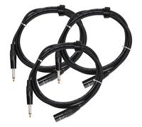 3x Cavo Audio per Strumentazione Spina XLR Maschio 3 Pin - Jack 6,35mm Mono 2,5m