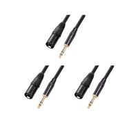 3X Cavo Audio Stereo per Microfono da Maschio un XLR Maschio da 6,35 mm da 1/4 di Pollice - Cavo per Microfono Bilanciato da Maschio un XLR Maschio