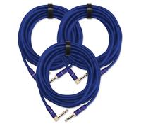 3x CAVO CHITARRA ELETTRICO AMPLIFICATORE MONITORE AUDIO CONNECTTORE JACK AZZURRO