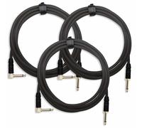 3x CAVO CHITARRA ELETTRICO AMPLIFICATORE MONITORE AUDIO CONNECTTORE JACK NERO