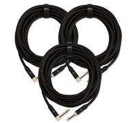 3x Cavo Chitarra Elettrico Amplificatore Monitore Tastiera 6,35mm Jack Nero 6m