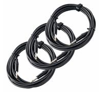 3x Cavo Jack 6,3mm (1/4) per Strumenti Chitarra Basso Mono Amplificatore 6m Set