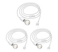 3x cavo tessile LEHA interruttore a spina bianco 3 m portalampada 1x E27 max.