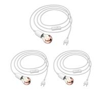 3x cavo tessile LEHA interruttore a spina bianco 3 m portalampada 1x E27 max. [EEK: E]