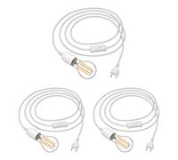 3x cavo tessile LEHA interruttore a spina bianco 3 m portalampada 1x E27 max.