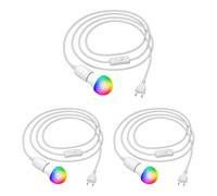 3x cavo tessile LEHA interruttore a spina bianco 3 m portalampada 1x E27 max. [EEK: F]