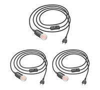 3x cavo tessile LEHA interruttore a spina nero 3 m attacco lampada 1x E27 max.