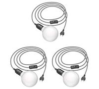 3x cavo tessile LEHA interruttore a spina nero bianco frastagliato 3 m presa [EEK: D]